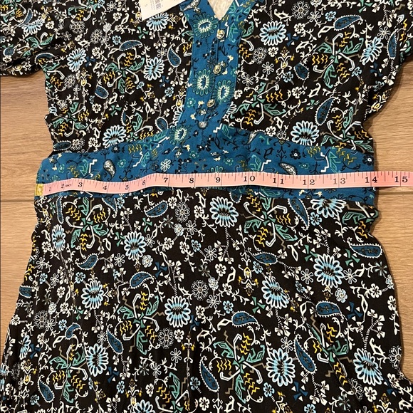 NWT LOFT Boho Patterned Dress w/ Puff Sleeves Cottagecore Size Small Paisley - Picture 6 of 14